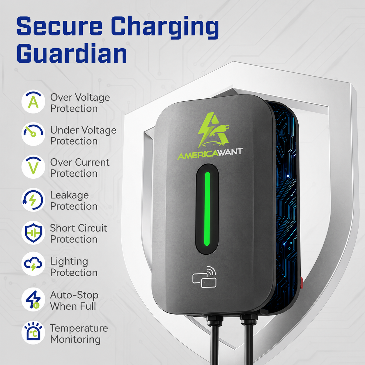 Cargador Wallbox AC Tipo 2 AmericaWant | 7 kW, 11 kW y 22 kW - Imagen 4