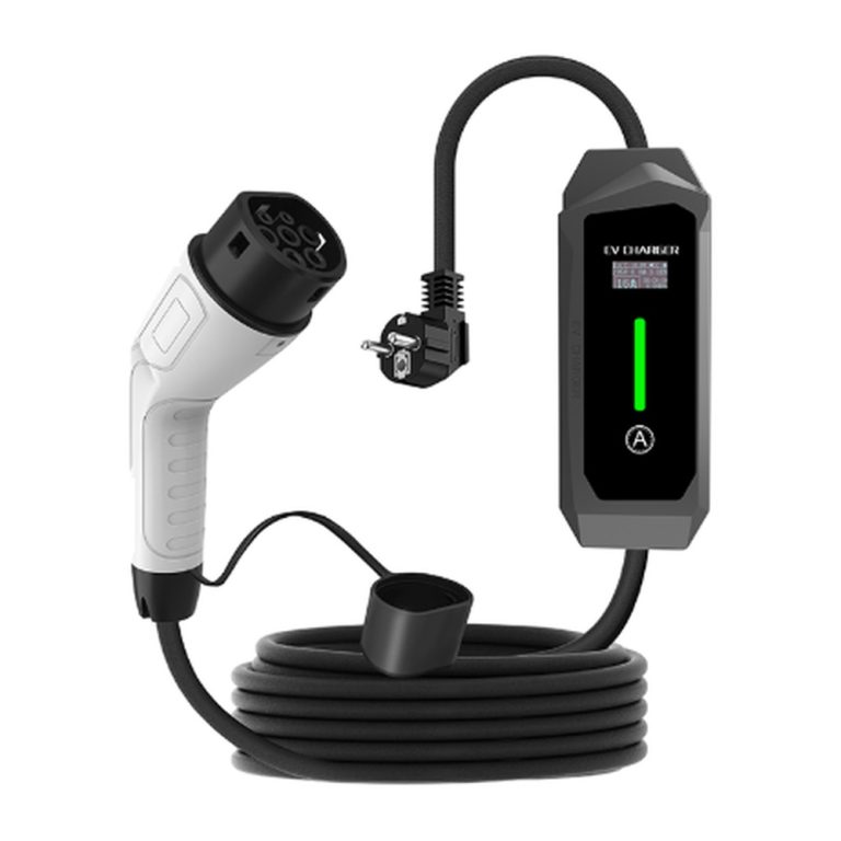 Cargador Portátil para Auto Eléctrico Tipo 2 | 3.5kW | 16A | Cable 5m | Uso Doméstico