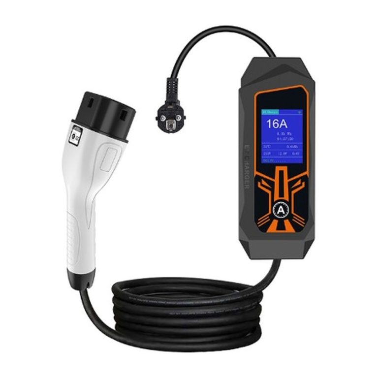 Cargador Portátil Tipo 2 para Auto Eléctrico 3.5kW Regulable (6A a 16A) – Cable 5m