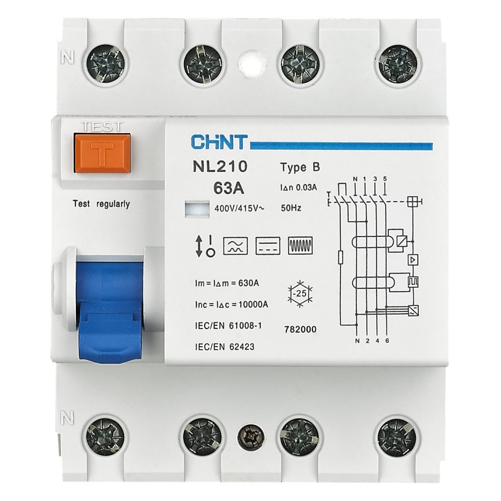 Disyuntor Diferencial Tipo B CHINT NL210 4P 63A 30 mA Trifásico | NL210 4P 63A 30mA B