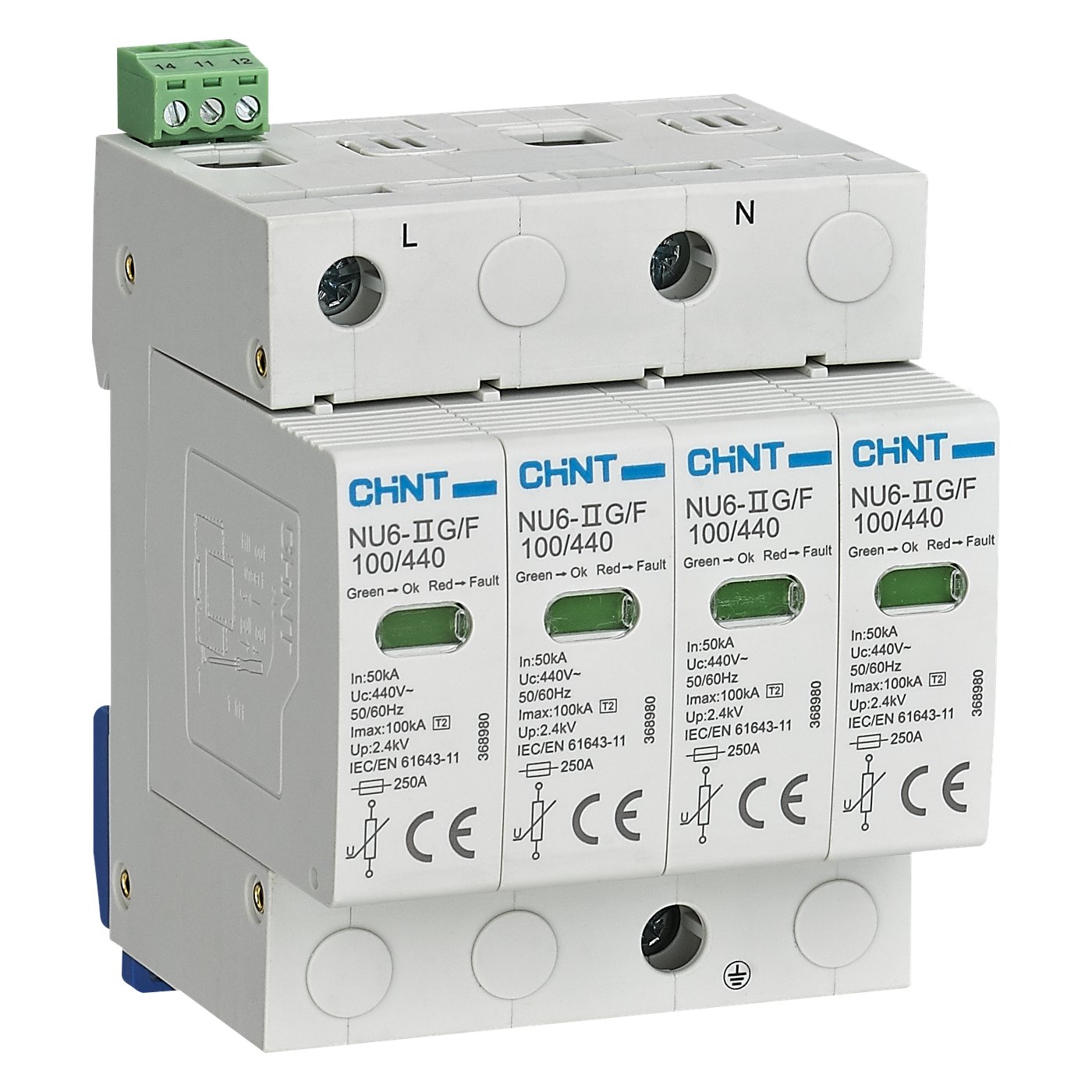 Descargador CHINT NU6-II G 3P+N